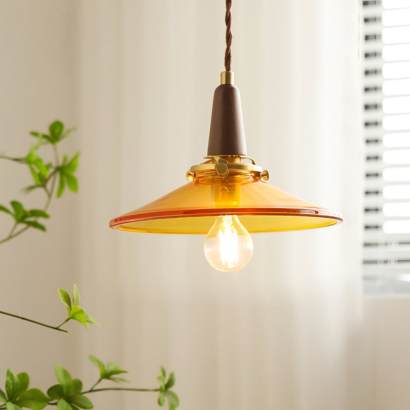 Plafonnier design italien en verre orange
