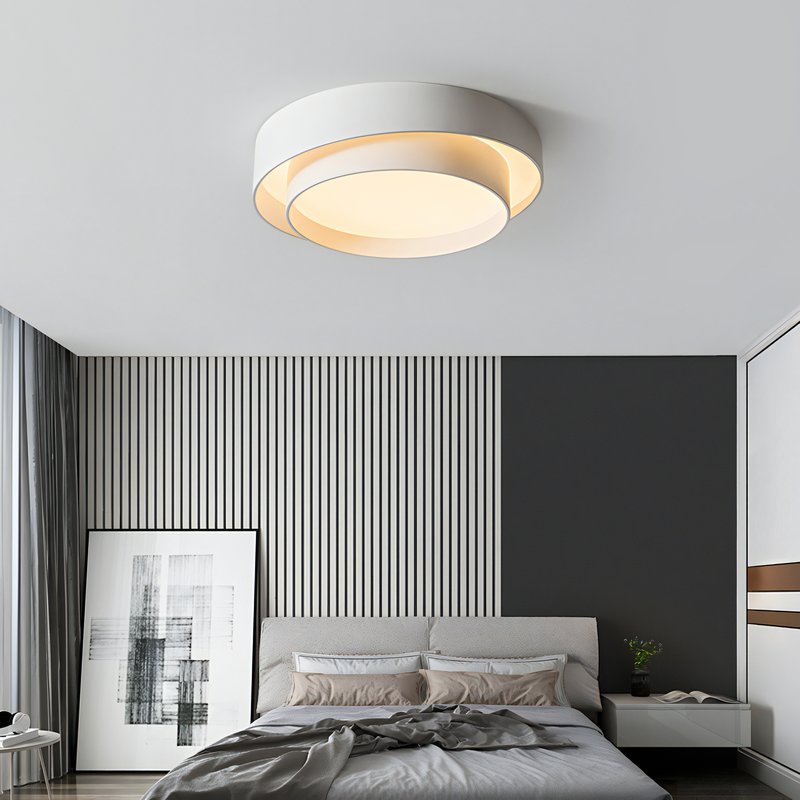 Plafonnier moderne blanc et circulaire led