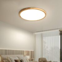 Luminaire plafonnier plat en bois design minimaliste PACO