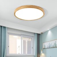 Luminaire plafonnier plat en bois design minimaliste PACO