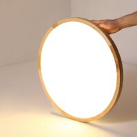 Luminaire plafonnier plat en bois design minimaliste PACO