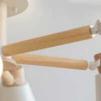 Plafonnier 3 spots scandinave en bois et métal