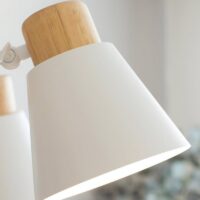 Plafonnier 3 spots scandinave en bois et métal