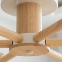 Plafonnier 3 spots scandinave en bois et métal