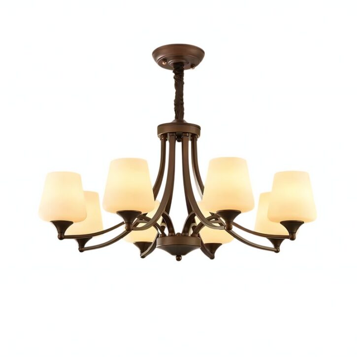 Plafonnier américain vintage et art déco 8 spots CAMILE