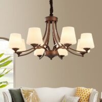 Plafonnier américain vintage et art déco 8 spots CAMILE