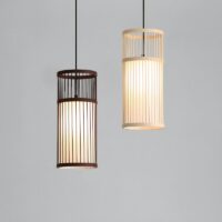 Plafonnier bambou suspendu colonne style japonais WAKI
