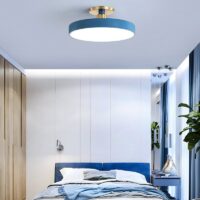 Plafonnier bleu rond et plat minimaliste LUDI
