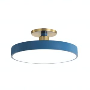 Plafonnier bleu rond et plat minimaliste LUDI