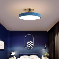 Plafonnier bleu rond et plat minimaliste LUDI