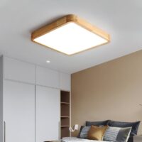 Plafonnier carré led en bois minimaliste PACO
