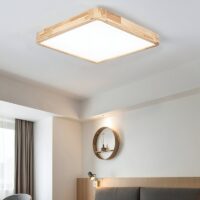 Plafonnier carré led en bois minimaliste PACO