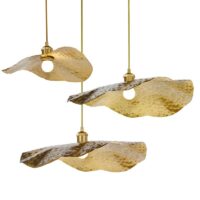 Plafonnier cuivre suspendu design de feuille KABIS