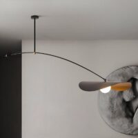 Plafonnier décentré design moderne led en métal