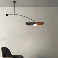 Plafonnier décentré design moderne led en métal