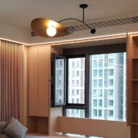 Plafonnier décentré design moderne led en métal