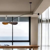 Plafonnier décentré design moderne led en métal