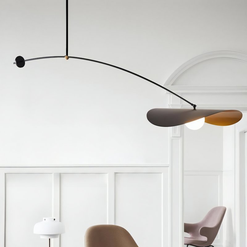 Plafonnier décentré design moderne led en métal