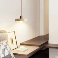 Plafonnier design effet travertin rond ROYAL