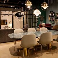 Plafonnier doré suspendu design moderne GERIDA
