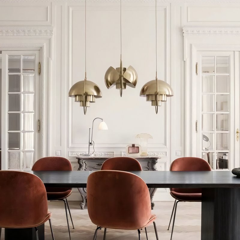Plafonnier doré suspendu design moderne GERIDA