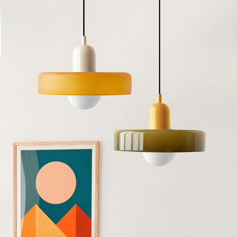 Plafonnier verre design scandinave orange MINEA