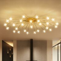 Plafonnier étoile dorée lumineuse pour chambre STARIS
