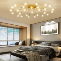 Plafonnier étoile dorée lumineuse pour chambre STARIS