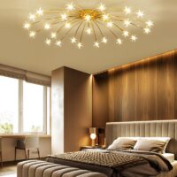 Plafonnier étoile dorée lumineuse pour chambre STARIS