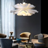 Plafonnier feuille pétale blanche nordique et chic BOHEMA