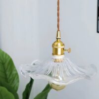 Plafonnier fleur art déco suspendu vintage ISALYS