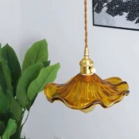 Plafonnier fleur art déco suspendu vintage ISALYS