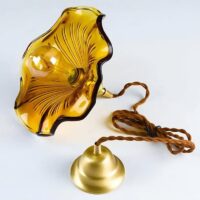 Plafonnier fleur art déco suspendu vintage ISALYS