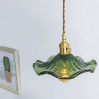 Plafonnier fleur art déco suspendu vintage ISALYS