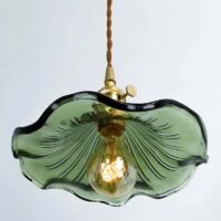 Plafonnier fleur art déco suspendu vintage ISALYS