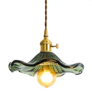 Plafonnier fleur art déco suspendu vintage ISALYS