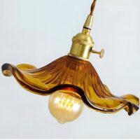 Plafonnier fleur art déco suspendu vintage ISALYS