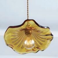 Plafonnier fleur art déco suspendu vintage ISALYS