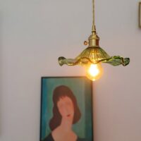 Plafonnier fleur art déco suspendu vintage ISALYS