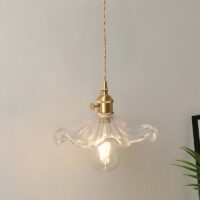 Plafonnier fleur art déco suspendu vintage ISALYS