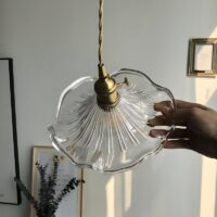 Plafonnier fleur art déco suspendu vintage ISALYS