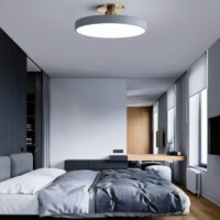 PLafonnier gris rond et plat minimaliste LUDI