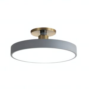 PLafonnier gris rond et plat minimaliste LUDI