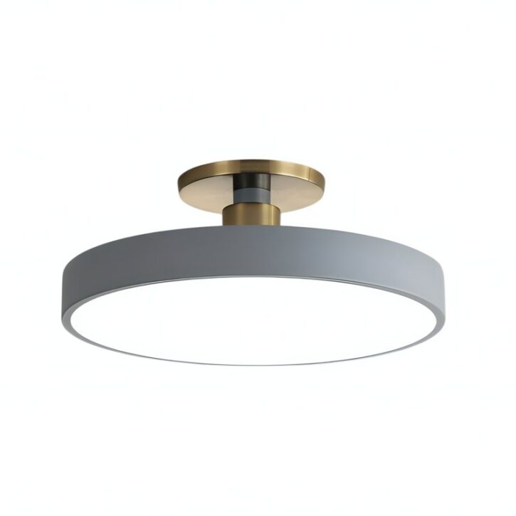 PLafonnier gris rond et plat minimaliste LUDI