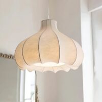 Plafonnier japonais wabi-sabi oignon en tissu de soie KOBU