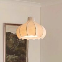 Plafonnier japonais wabi-sabi oignon en tissu de soie KOBU