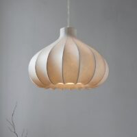 Plafonnier japonais wabi-sabi oignon en tissu de soie KOBU
