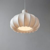Plafonnier japonais wabi-sabi oignon en tissu de soie KOBU