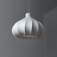 Plafonnier japonais wabi-sabi oignon en tissu de soie KOBU