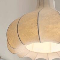 Plafonnier japonais wabi-sabi oignon en tissu de soie KOBU